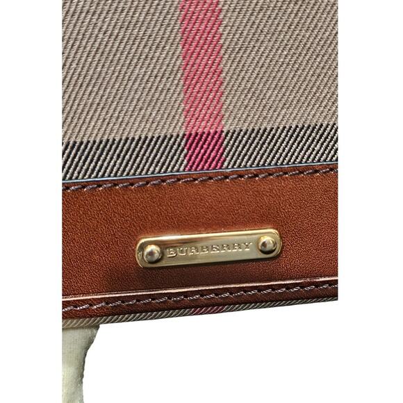 Burberry Brown/Beige House Check Fabric and Leather Leighton Continental Wallet - Picture 3 of 14